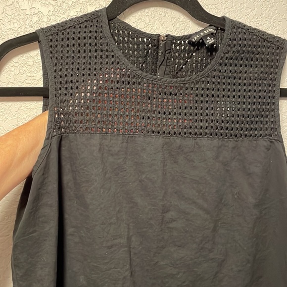 Zac & Rachel black mesh zipper tank sleeveless blouse Sz M ☀️💋 - Picture 5 of 5
